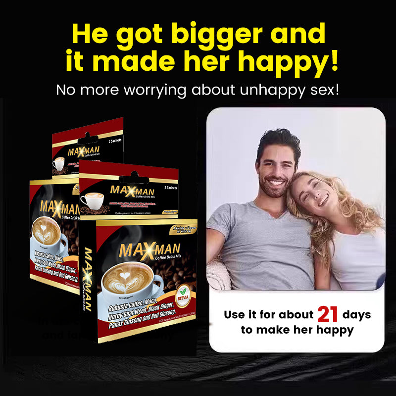 MAXMAN Coffee for Men FDA Approved Energy Drink Best Gift for Couple