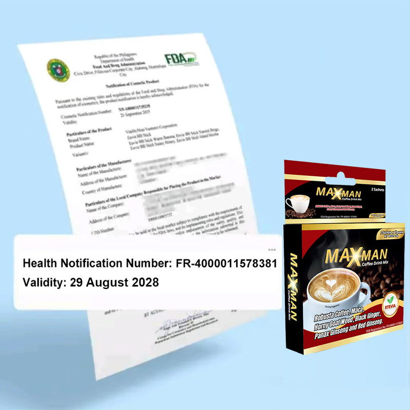 MAXMAN CoffeeMix Herbal Energy Drink FDA Approved